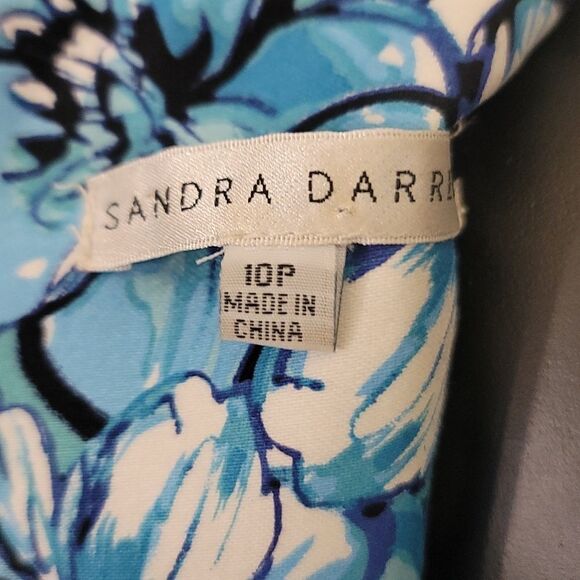 SANDRA DARREN FIT AND FLARE FLORAL SLEEVELESS WOMEN'S DRESS - Picture 8 of 16